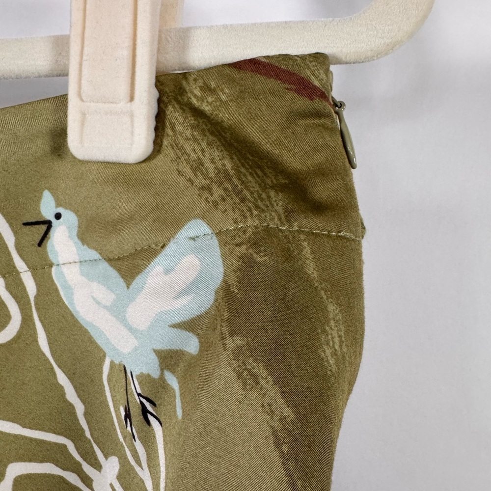 Anthropologie Odille Bird Floral Print A-line Skirt‎ Women Size 10 Goblincore - Picture 3 of 11